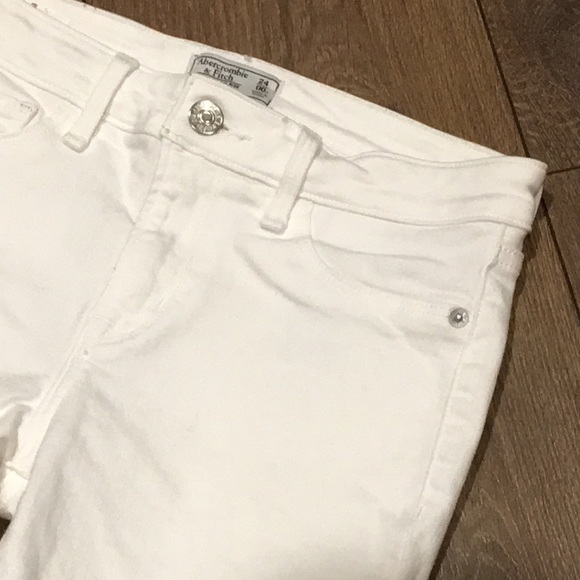 Abercrombie & Fitch Harper Low Rise White Distressed Super Skinny Jeans - Picture 9 of 12